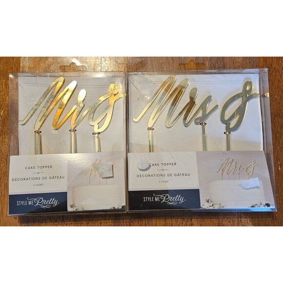 Mr. & Mrs. Cake Toppers New in Box Wedding Celebration Decor Party Engagement - Picture 1 of 5